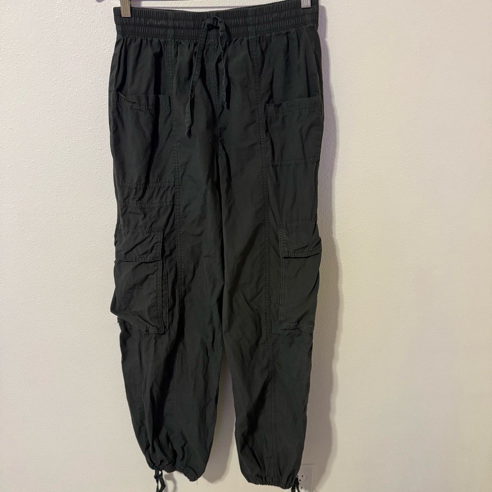 Aerie High Waisted Go-For-It Baggy Cargo Pant Gray Lightweight Cotton 2024-Small